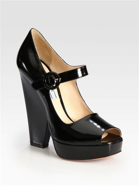 prada strap leather nylon heel|Prada platform heels.